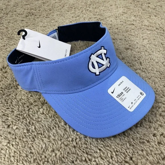 North Carolina Tar Heels UNC Visor Nike  Dri-Fit Adjustable Blue Swoosh Golf Cap - Picture 4 of 7